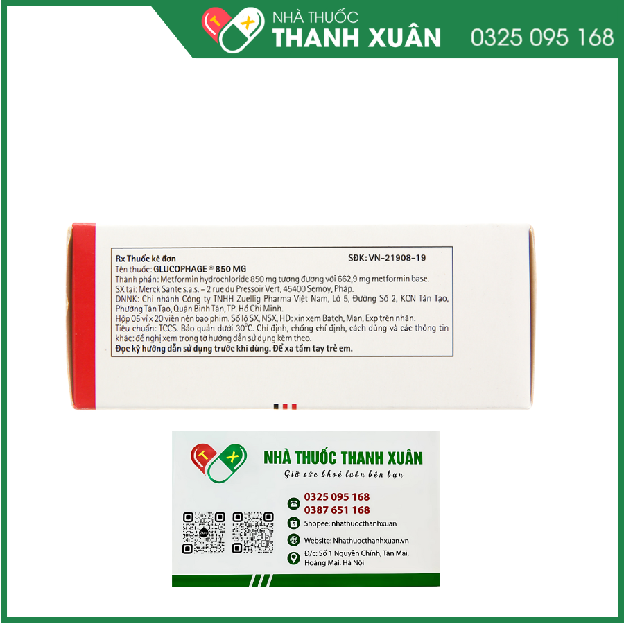 Thuốc Glucophage 850mg điều trị tiểu đường tuýp II